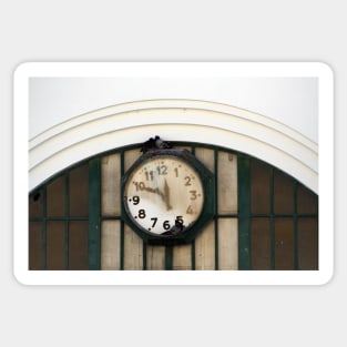 Vintage Station Clock with Birds Sticker